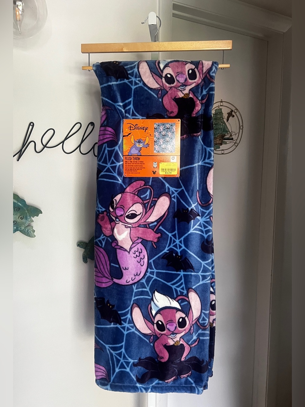 NEW Disney Stitch Angel Halloween Blanket 50”x70” Ursula Little Mermaid
